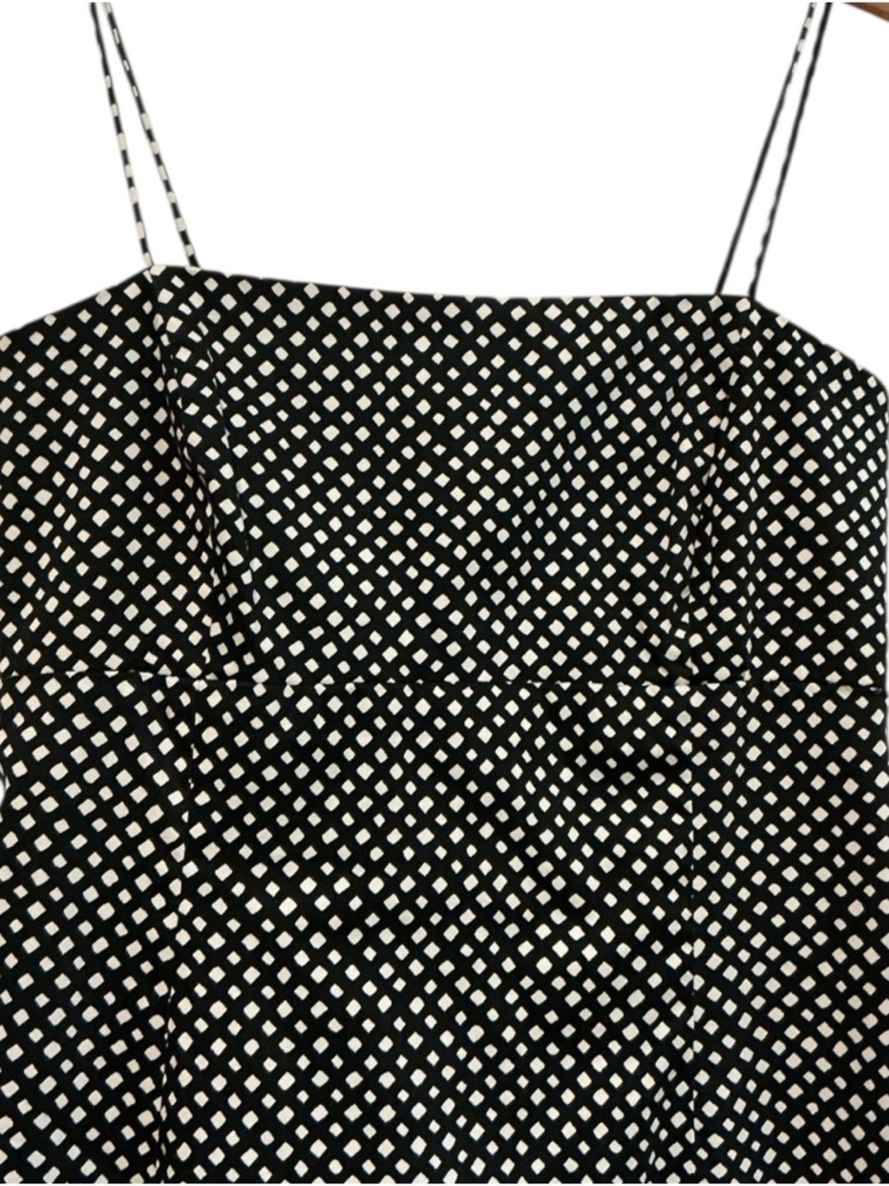 Black & White Polka Dot A-Line Dress Spaghetti Strap Knee Length Size Small - Picture 4 of 8